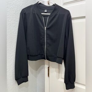SHEIN crop black lightweight jacket top